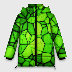 Женская зимняя куртка Oversize Зеленая мозаика