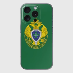 Чехол для iPhone 16 Pro Max силиконовый с защитой камеры Пограничная служба зеленый
