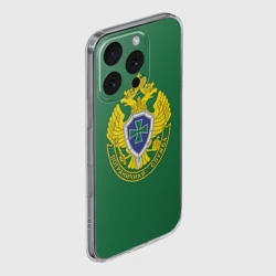 Чехол для iPhone 16 Pro Max силиконовый с защитой камеры Пограничная служба зеленый - фото 2