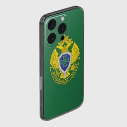 Чехол для iPhone 16 Pro силиконовый с защитой камеры Пограничная служба зеленый - фото 2