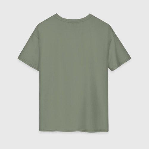 Женская футболка хлопок Oversize No maj, цвет авокадо - фото 2