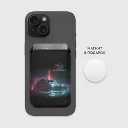 Картхолдер Magsafe магнитный Субару Subaru STI +Спина - фото 2
