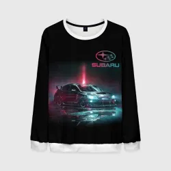 Мужской свитшот 3D Субару Subaru STI +Спина