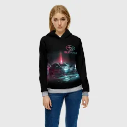 Женская толстовка 3D Субару Subaru STI +Спина - фото 2