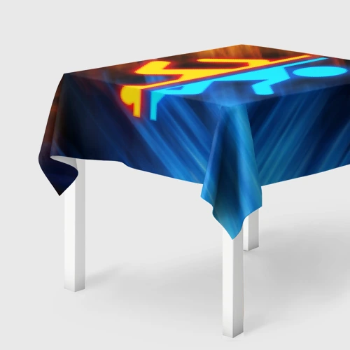 Скатерть 3D Portal логотип человечек желто-голубой