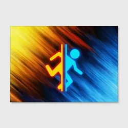 Холст прямоугольный Portal логотип человечек желто-голубой - фото 2