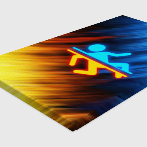 Холст прямоугольный Portal логотип человечек желто-голубой, цвет 3D печать - фото 4