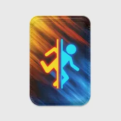 Картхолдер Magsafe магнитный Portal логотип человечек желто-голубой