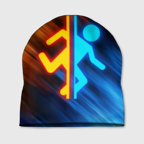Шапка 3D Portal логотип человечек желто-голубой
