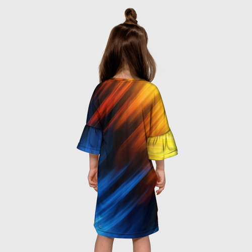 Детское платье 3D Portal логотип человечек желто-голубой, цвет 3D печать - фото 5