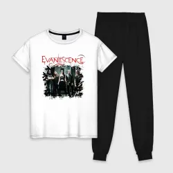 Женская пижама с белой футболкой хлопок Evanescence Amy Lynn