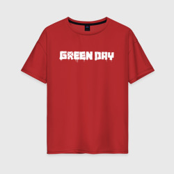 Женская футболка хлопок Oversize GreenDay ГринДей