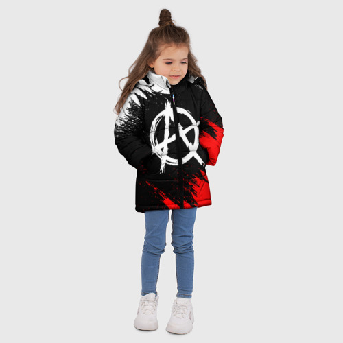 Зимняя куртка для девочек 3D Анархия anarchy, цвет черный - фото 5