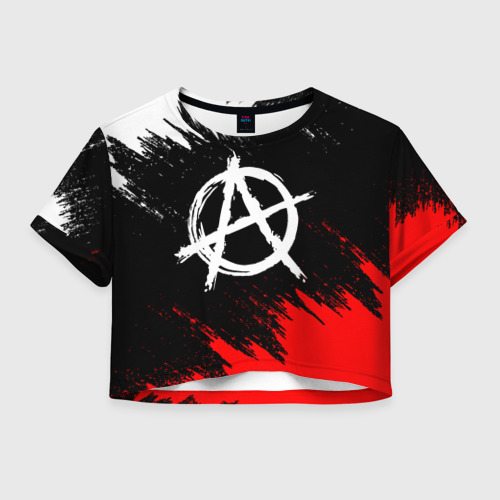 Женская футболка Crop-top 3D Анархия anarchy, цвет 3D печать