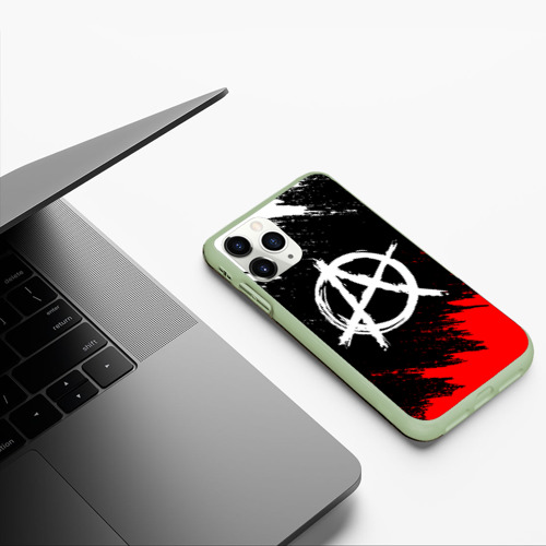 Чехол для iPhone 11 Pro матовый Анархия anarchy, цвет салатовый - фото 5