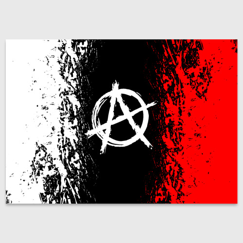 Поздравительная открытка Анархия anarchy, цвет белый