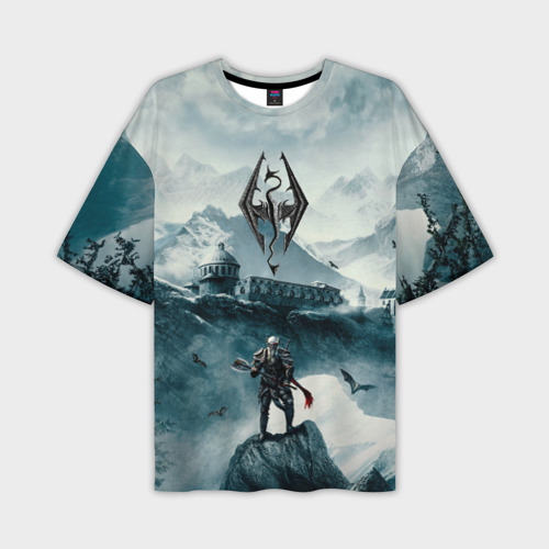 Мужская футболка oversize 3D Skyrim Warrior, цвет 3D печать