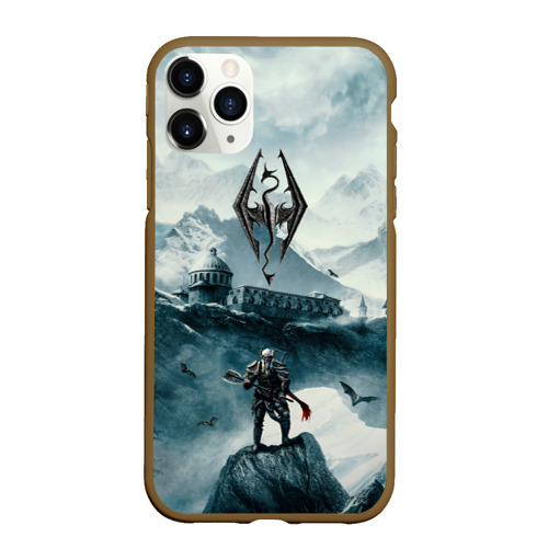 Чехол для iPhone 11 Pro Max матовый Skyrim Warrior, цвет коричневый