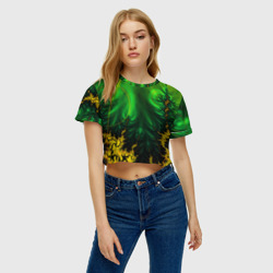 Женская футболка Crop-top 3D Geometry color - фото 2