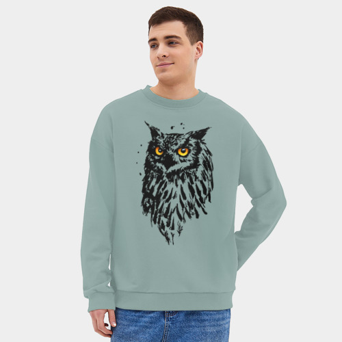 Мужской свитшот oversize без начеса хлопок Сова - фото 3