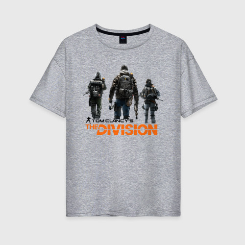 Женская футболка хлопок Oversize The Division 2, цвет меланж