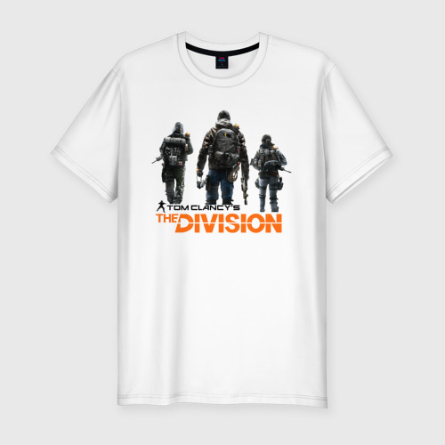 Мужская приталенная футболка из хлопка с принтом The Division 2, вид спереди №1