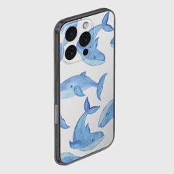 Чехол для iPhone 16 Pro силиконовый с защитой камеры Косяк китов - фото 2