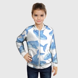 Детский бомбер 3D Косяк китов - фото 2