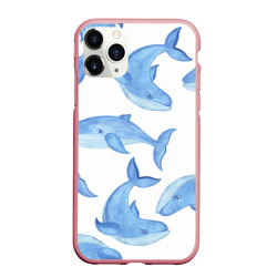 Чехол для iPhone 11 Pro Max матовый Косяк китов