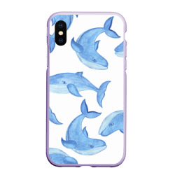 Чехол для iPhone XS Max матовый Косяк китов