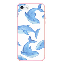 Чехол для iPhone 5/5S матовый Косяк китов