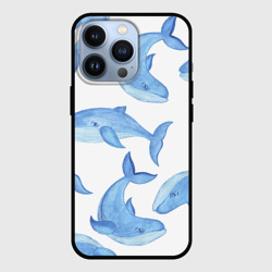 Чехол для iPhone 13 Pro Косяк китов