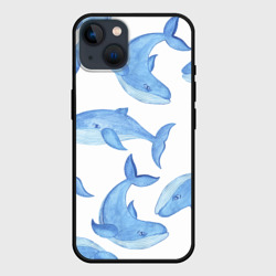 Чехол для iPhone 14 Косяк китов