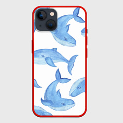 Чехол для iPhone 14 Косяк китов
