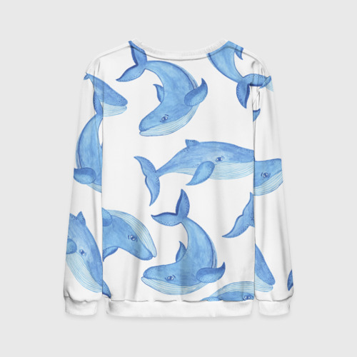 Мужской свитшот 3D Косяк китов, цвет белый - фото 2