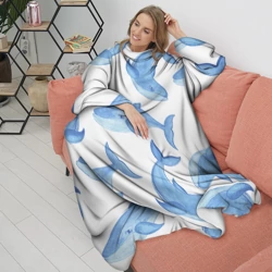 Плед с рукавами Косяк китов - фото 2