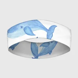 Повязка на голову 3D Косяк китов