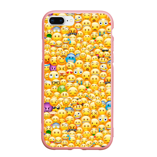 Чехол для iPhone 7Plus/8 Plus матовый Смайлики Emoji, цвет баблгам