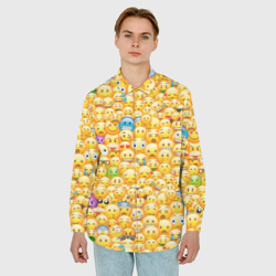 Мужская рубашка oversize 3D Смайлики Emoji - фото 2