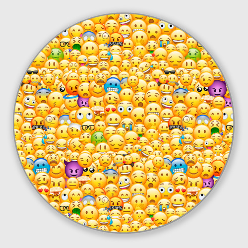 Круглый коврик для мышки Смайлики Emoji