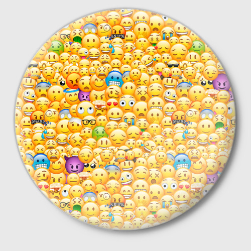 Значок Смайлики Emoji, цвет белый