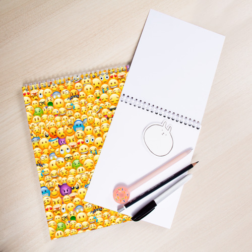 Скетчбук Смайлики Emoji, цвет белый - фото 3
