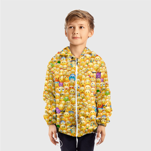 Детская ветровка 3D Смайлики Emoji, цвет белый - фото 3