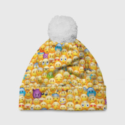 Шапка 3D c помпоном Смайлики Emoji