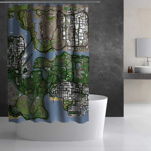 Штора 3D для ванной San Andreas купить по цене 2055 руб в интернет