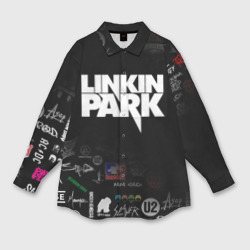 Женская рубашка oversize 3D Linkin Park Линкин Парк