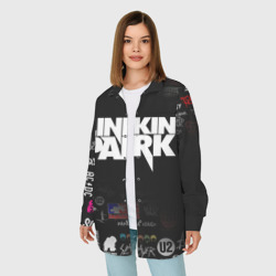 Женская рубашка oversize 3D Linkin Park Линкин Парк - фото 2