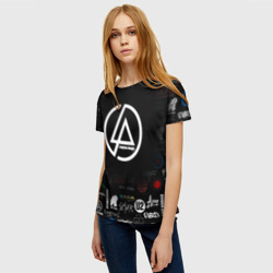 Женская футболка 3D Linkin Park rock logo - фото 2
