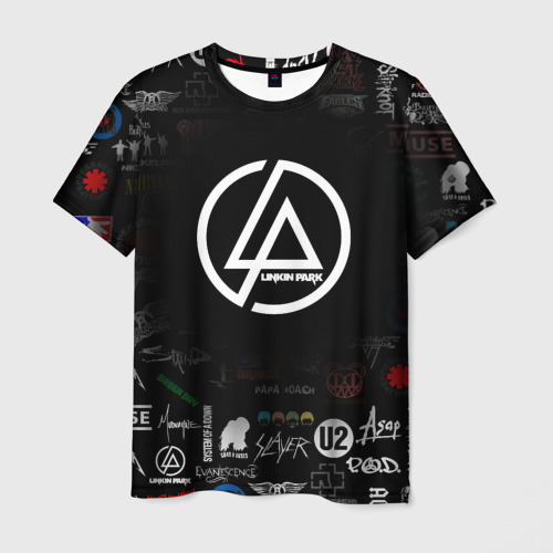 Мужская футболка 3D Linkin Park rock logo, цвет 3D печать
