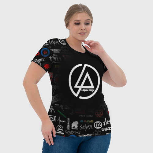 Женская футболка 3D Linkin Park rock logo, цвет 3D печать - фото 6